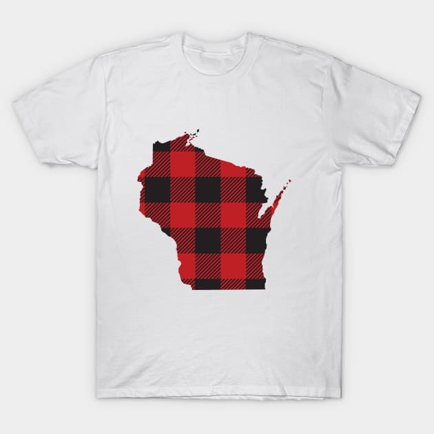 Wisconsin Plaid Flannel Print T-Shirt by DoctorWatsonDesigns